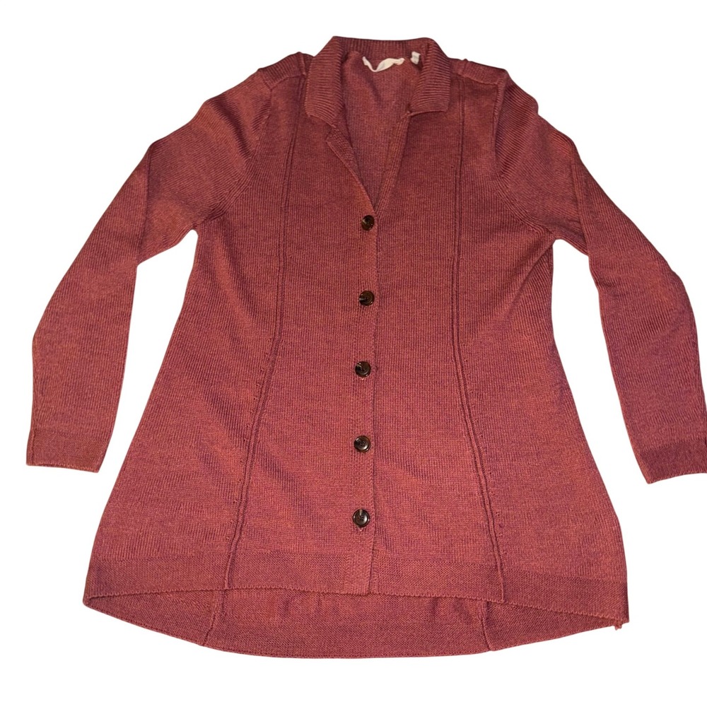 Soft Surroundings‎ Knit Cardigan Women's Butternut Orange Button Front Size L